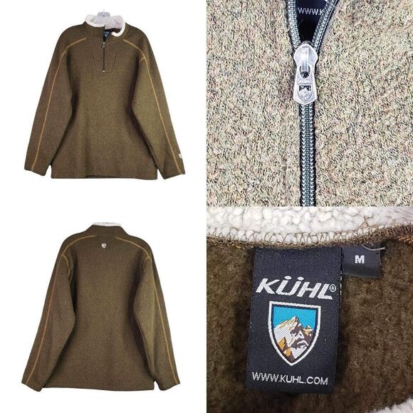 Kuhl Fleece Jacket Outdoor Quarter Zip Sherpa Lined Alpaca Fleece Size Medium M - Picture 1 of 13